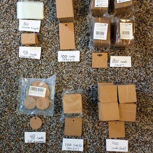 Earrings Cards - Lot of Kraft Earring Cards Various Sizes and Shapes